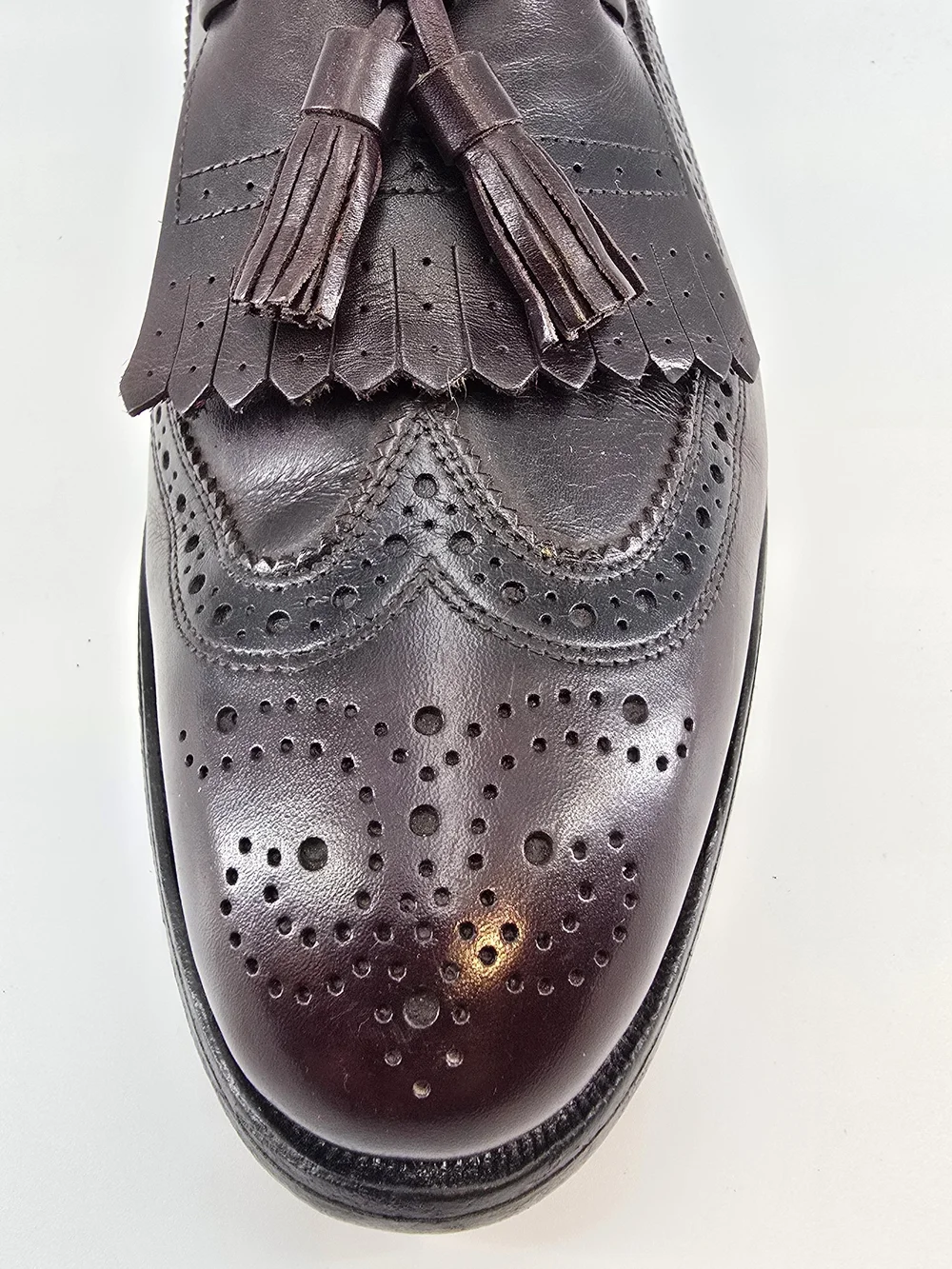 Allen Edmonds Burgundy Tassel Kiltie Brogue Loafers 10 A Arlington
